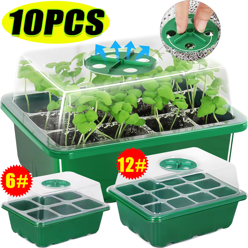 Propagation Tray Dome - 6/12 Grids Growing Starting Kindergarten Trays