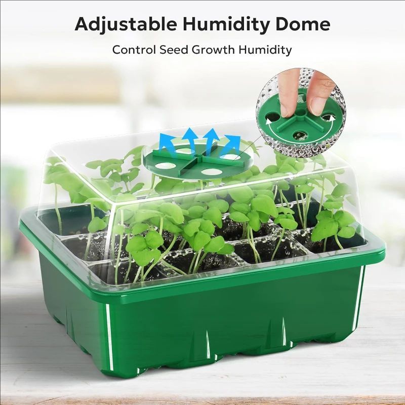 Propagation Tray Dome - 10er/5er-Set Anzuchtschalen: Mini-Pflanzenzucht-Kit mit Belüftungskuppeln und