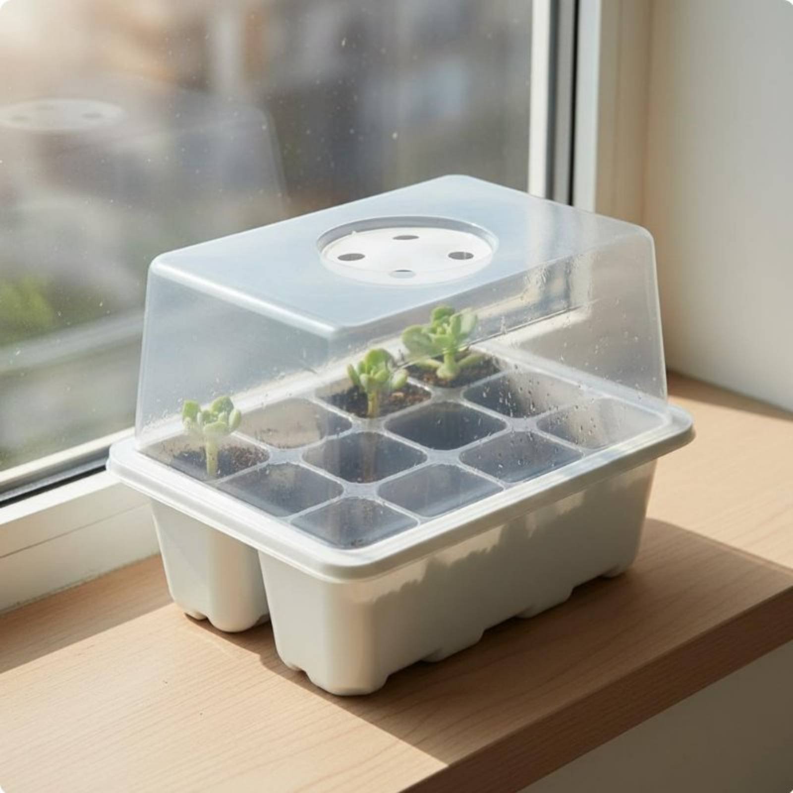 Propagation Tray Dome - 12-Fach Anzuchtschale mit Transparentem Deckel, Anfänger-Saatgutbox