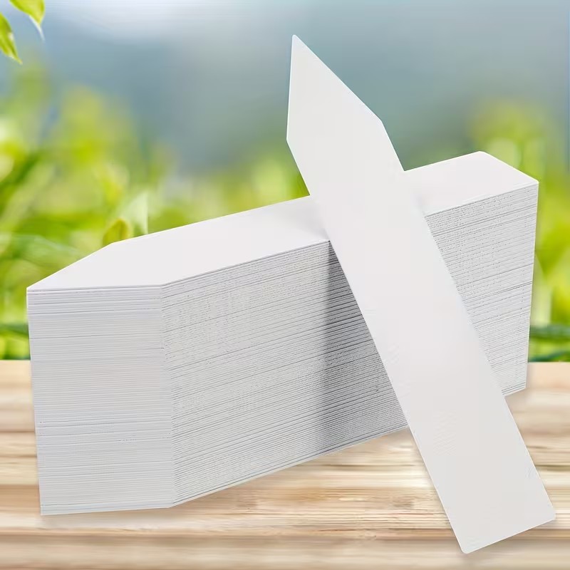 Garden Label Marker - 100 Stück weiße, wasserfeste Pflanzenetiketten –