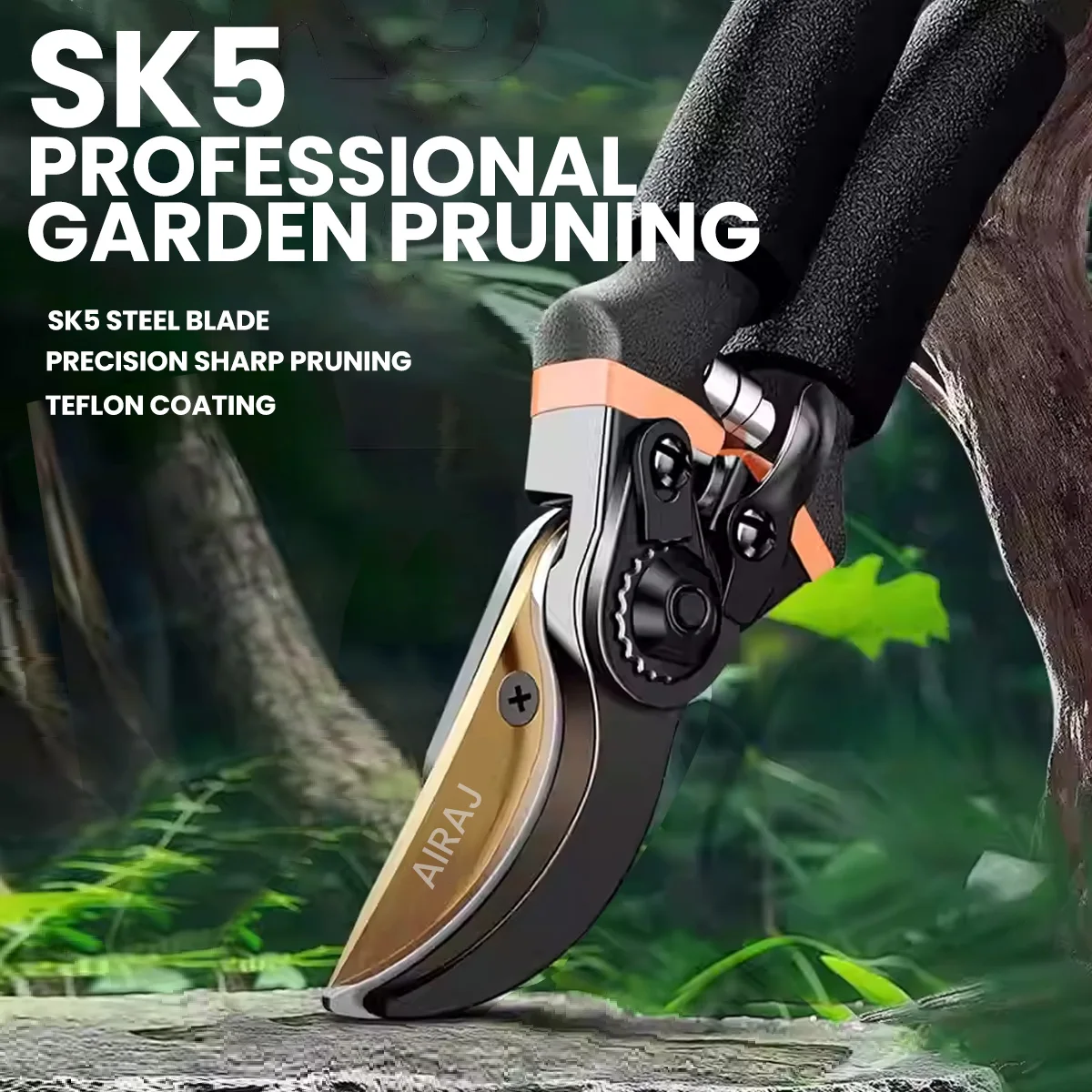 Gardening Tools On Sale - AIRAJ 8,5-Zoll-Gartenschere SK5-Klingenschere für Bonsai-Obstbäume, Blumen,